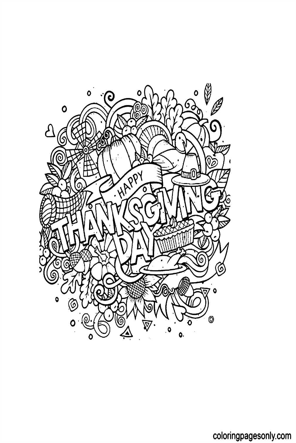 Happy Thanksgivinges Free Coloring Pages