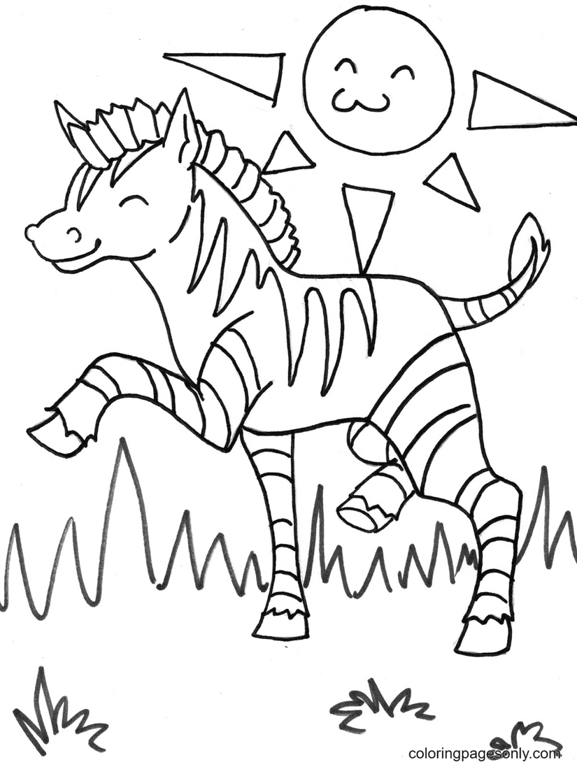 Vrolijke Zebra en Schattige Zon van Zebra