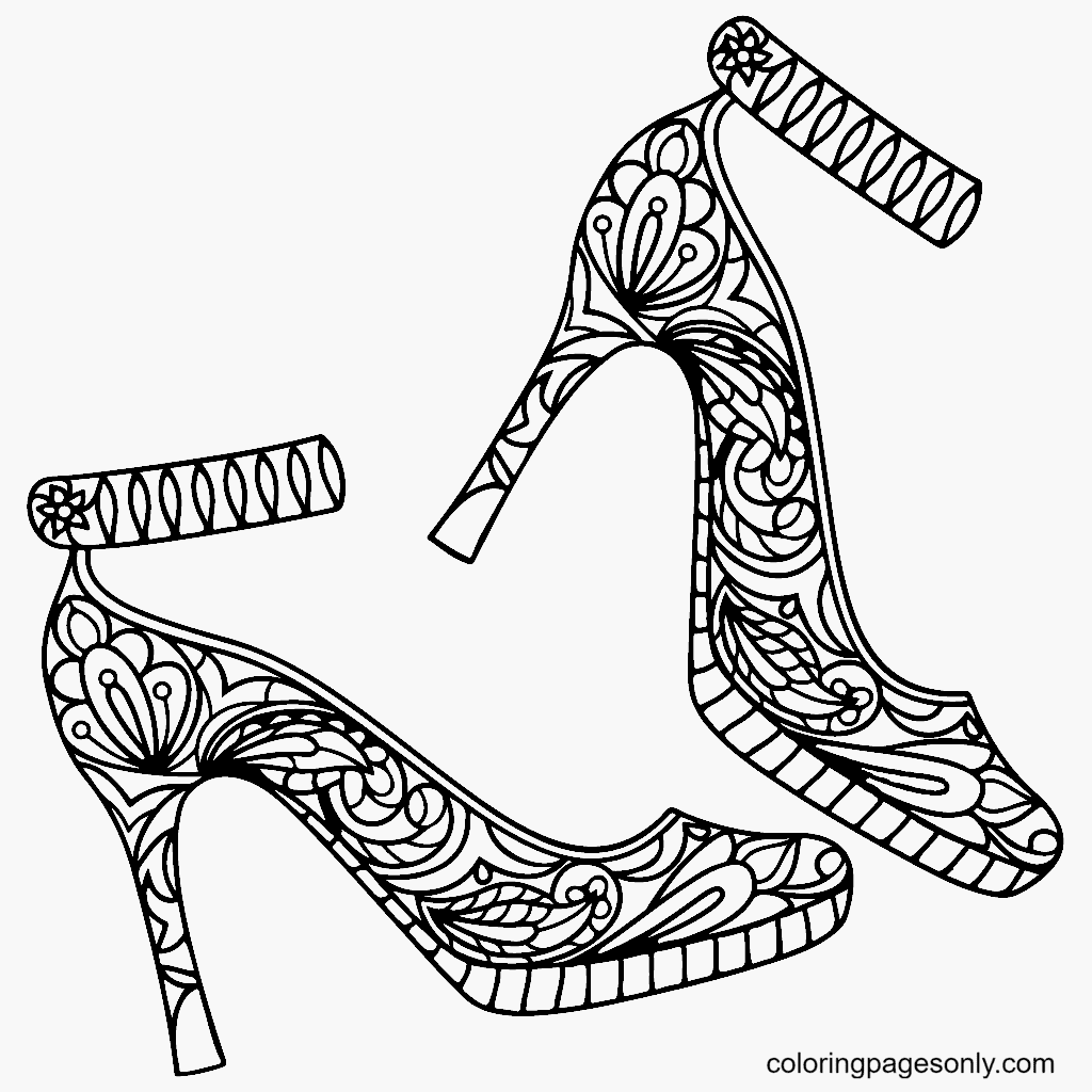 High Heel Shoe Printable Coloring Page