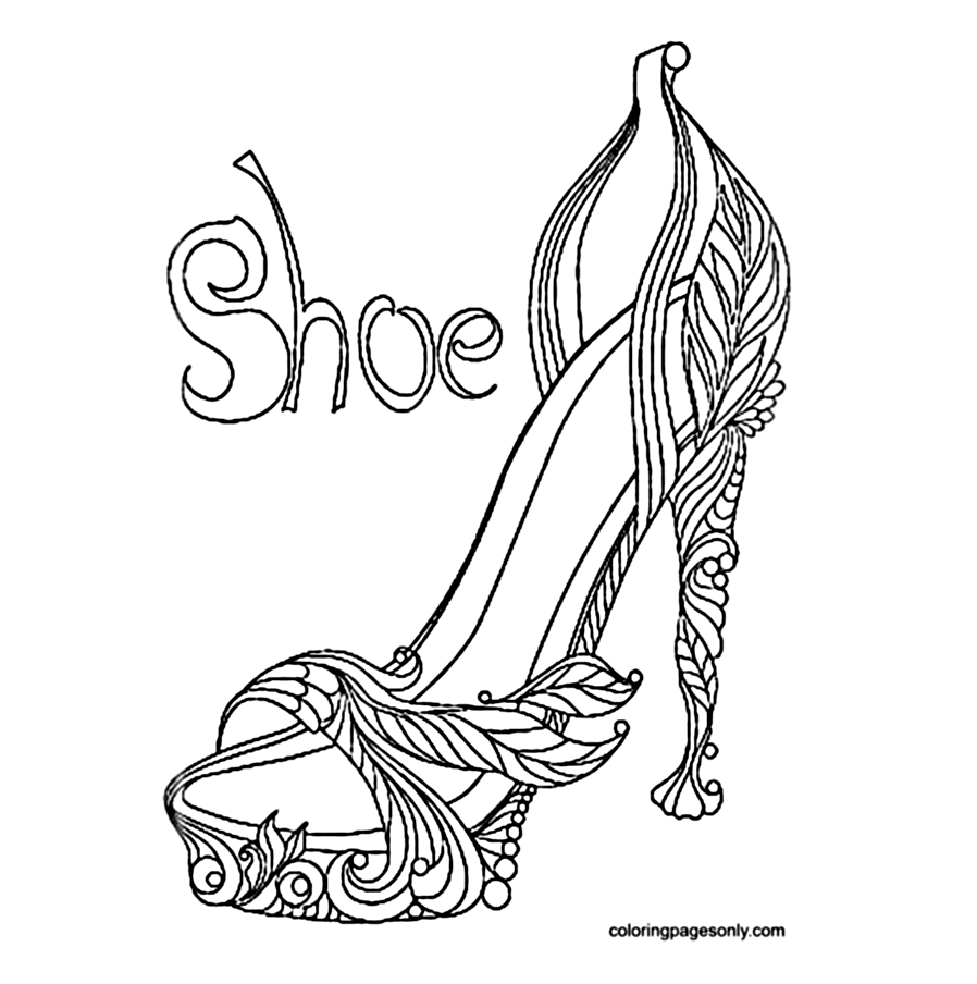 High Heel Shoes Printable Coloring Pages