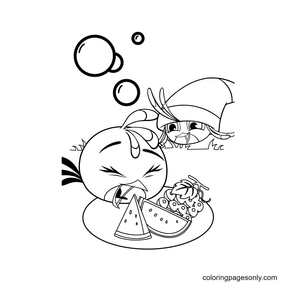 Hungry Birds Coloring Page