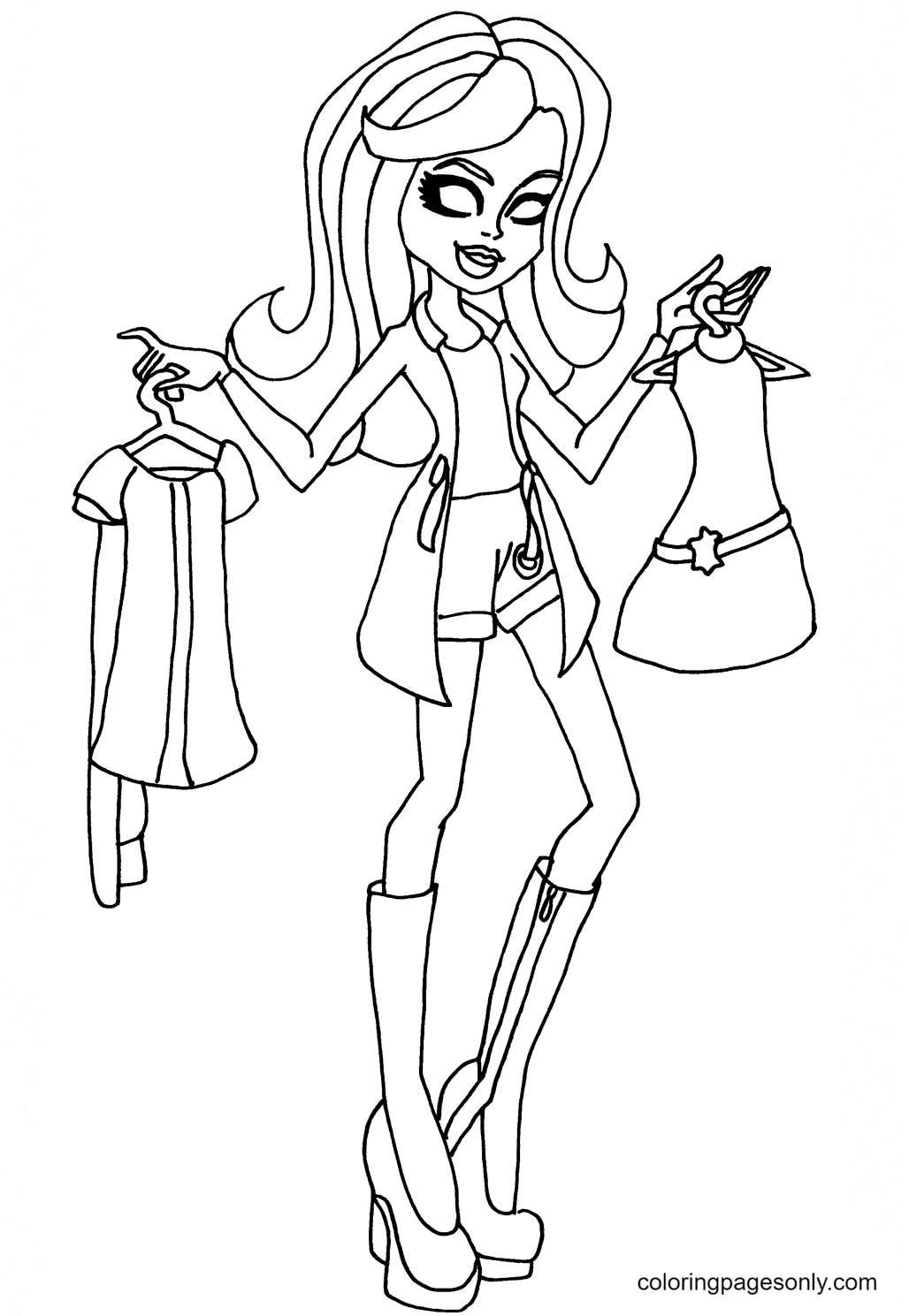 I Heart Fashion Scarah Coloring Page