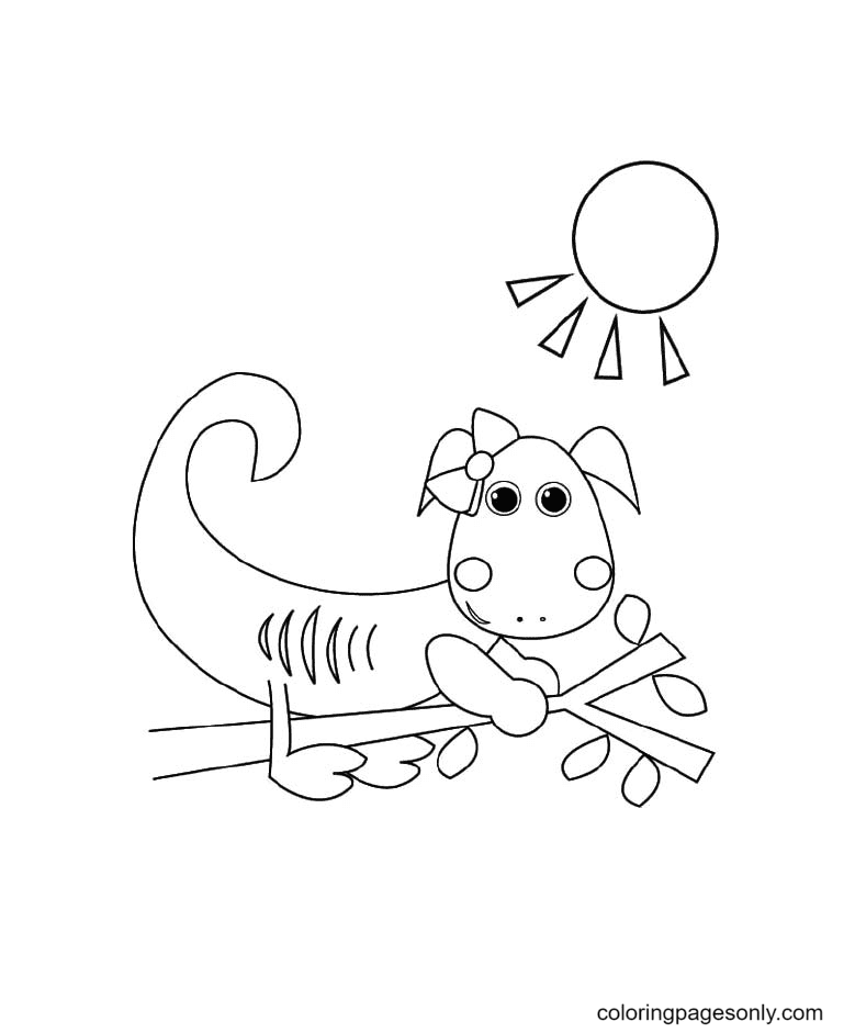 Iguana Sun Bathing Coloring Pages