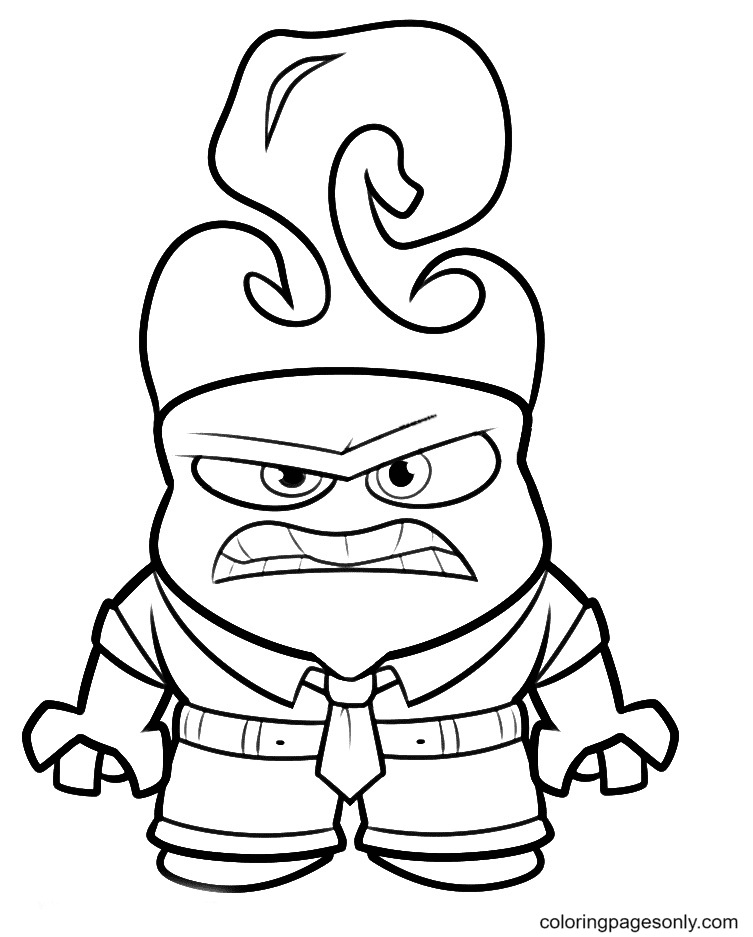 Characters Inside Out Anger Coloring Page Coloring Pages