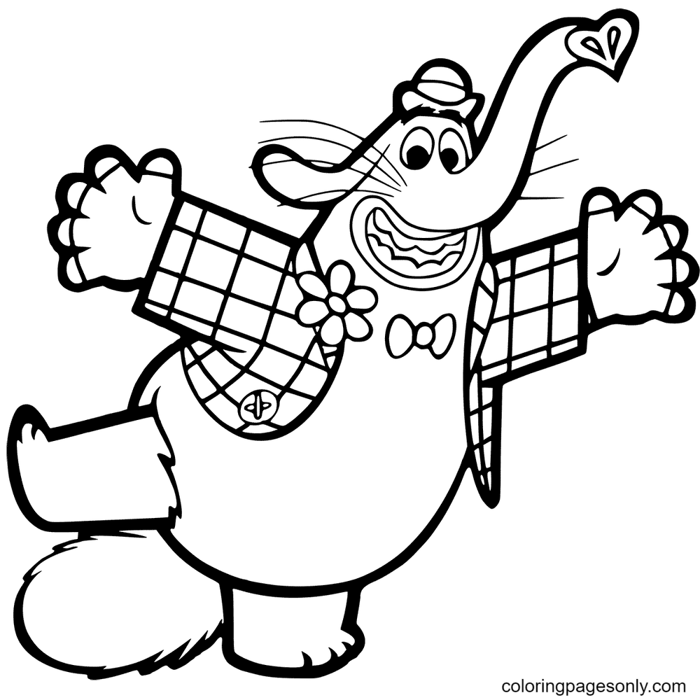 Inside Out Bing Bong Coloring Page