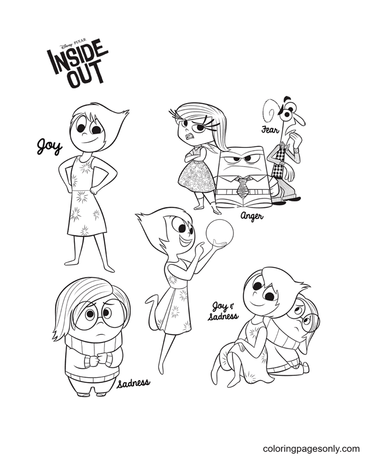 Inside Out Characters Coloring Page Free Printable Coloring Pages