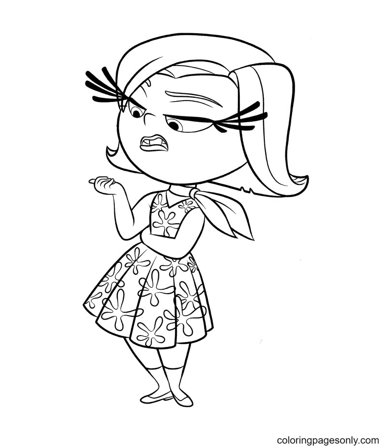 Inside Out Disgust Disney Coloring Pages