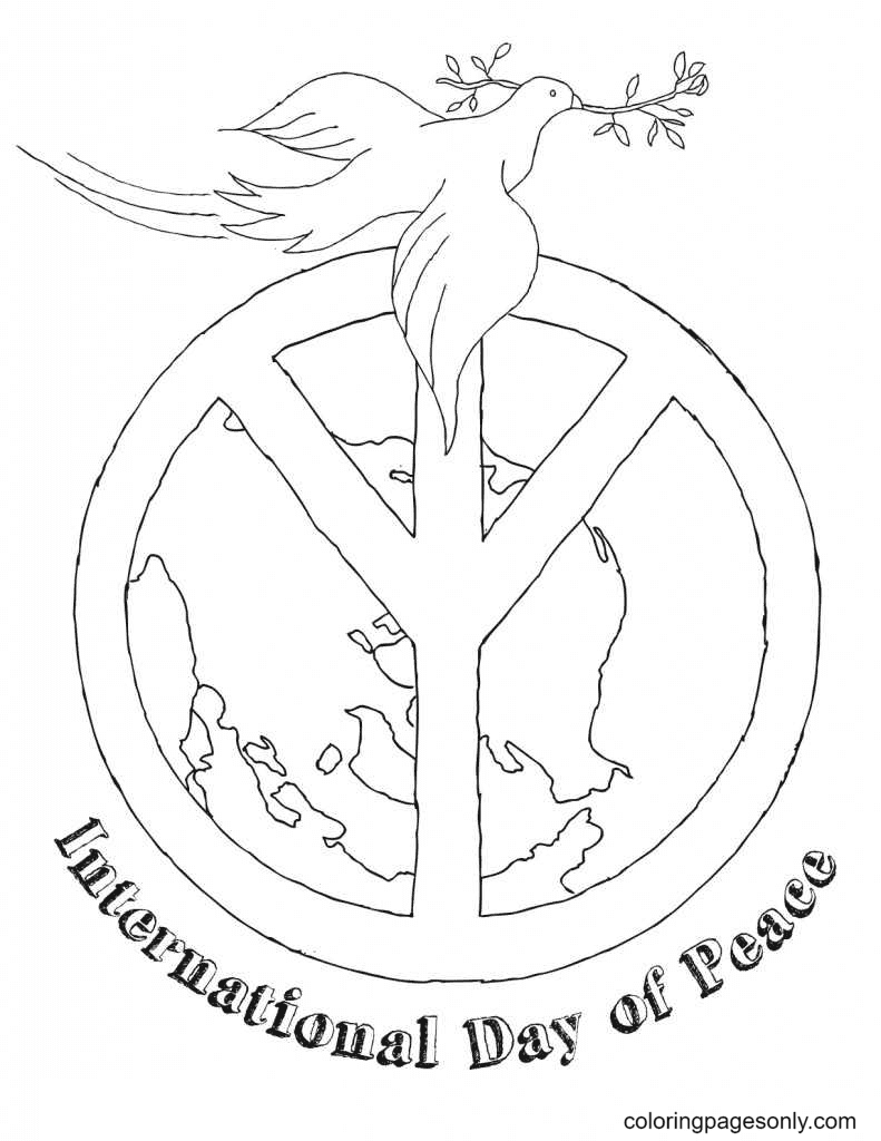 International Peace Day September 21 Coloring Page