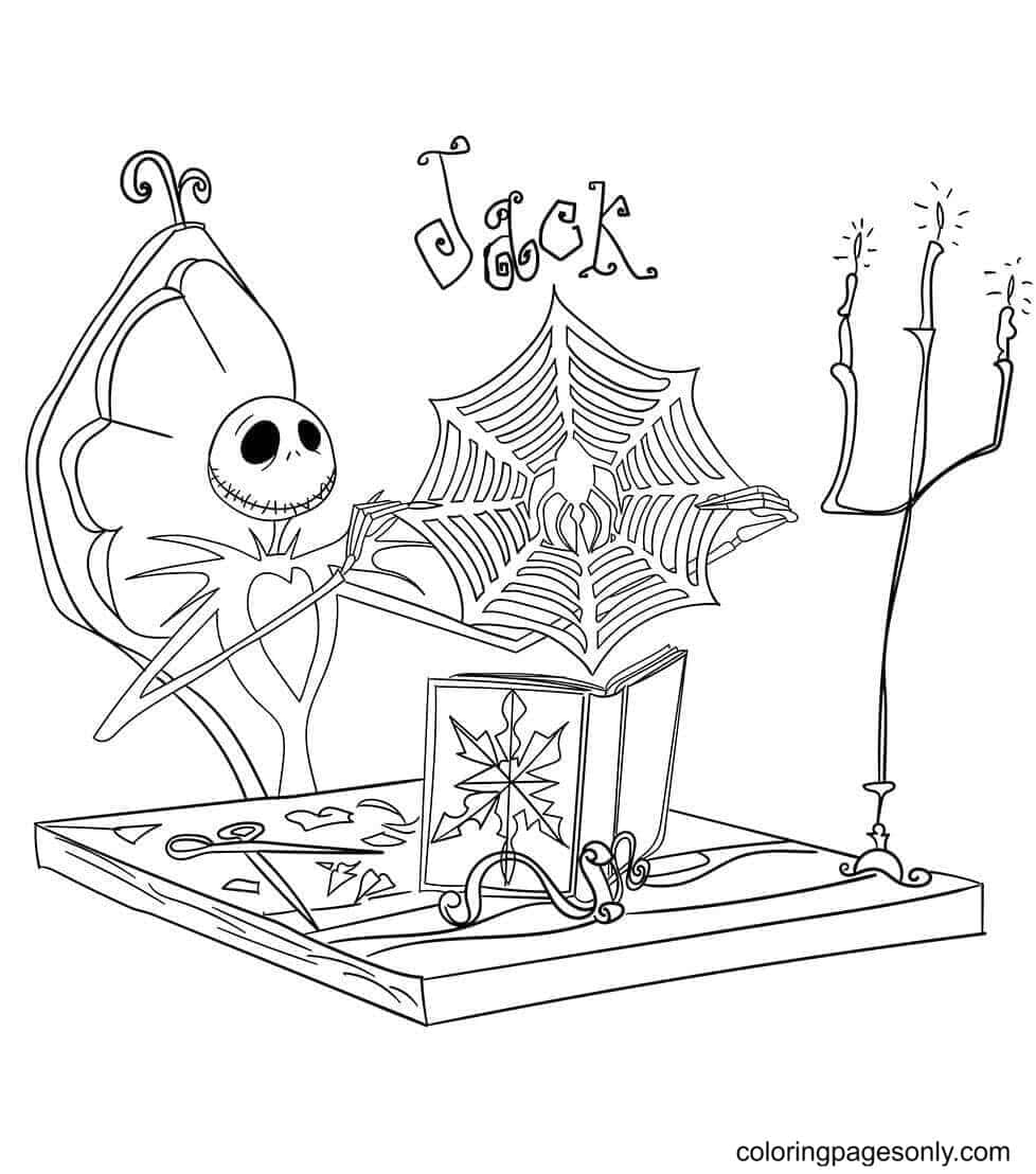 Jack Making Christmas Decorations Coloring Page