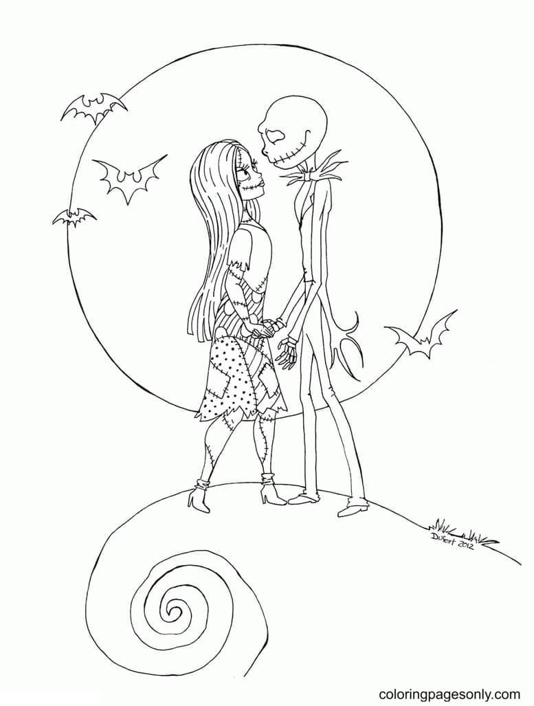 Jack Skellington And Sally Coloring Pages