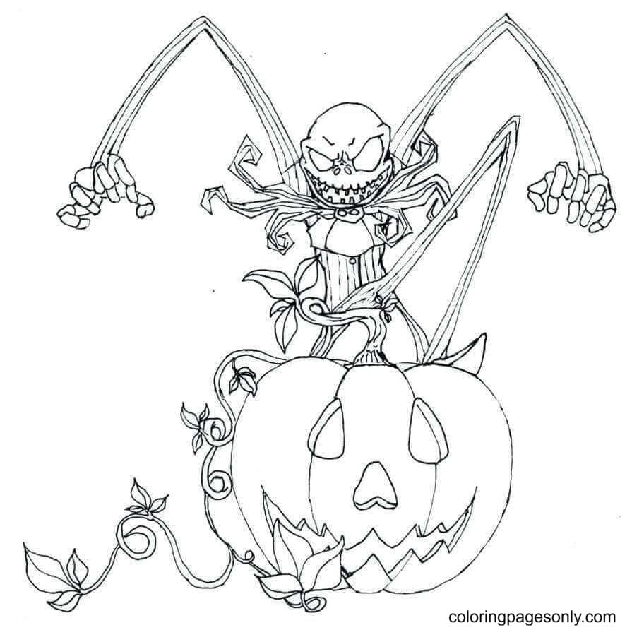 Jack Skellington As The Pumpkin King Coloring Pages Nightmare Before Christmas Coloring Pages 