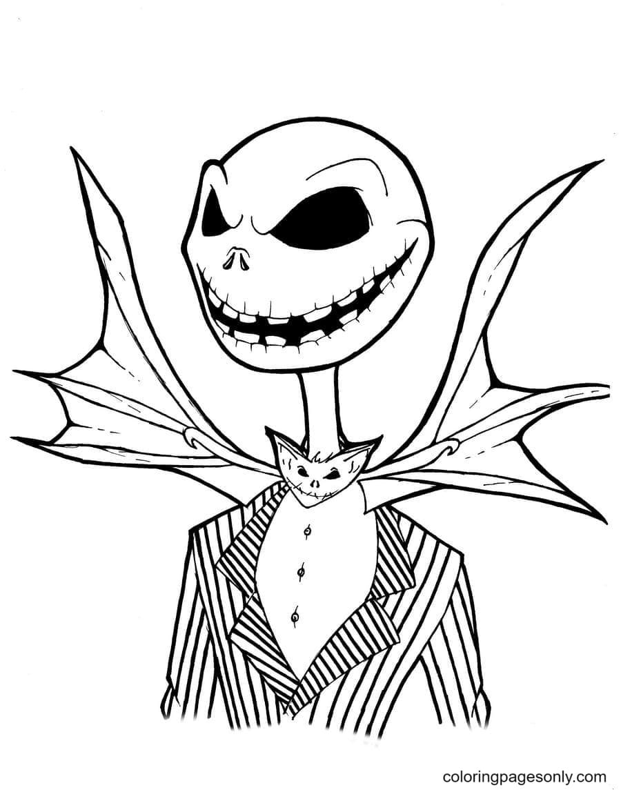 Jack Skellington With Wings Coloring Pages