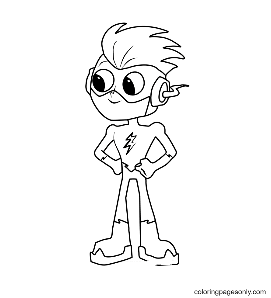 Kid Flash Coloring Page