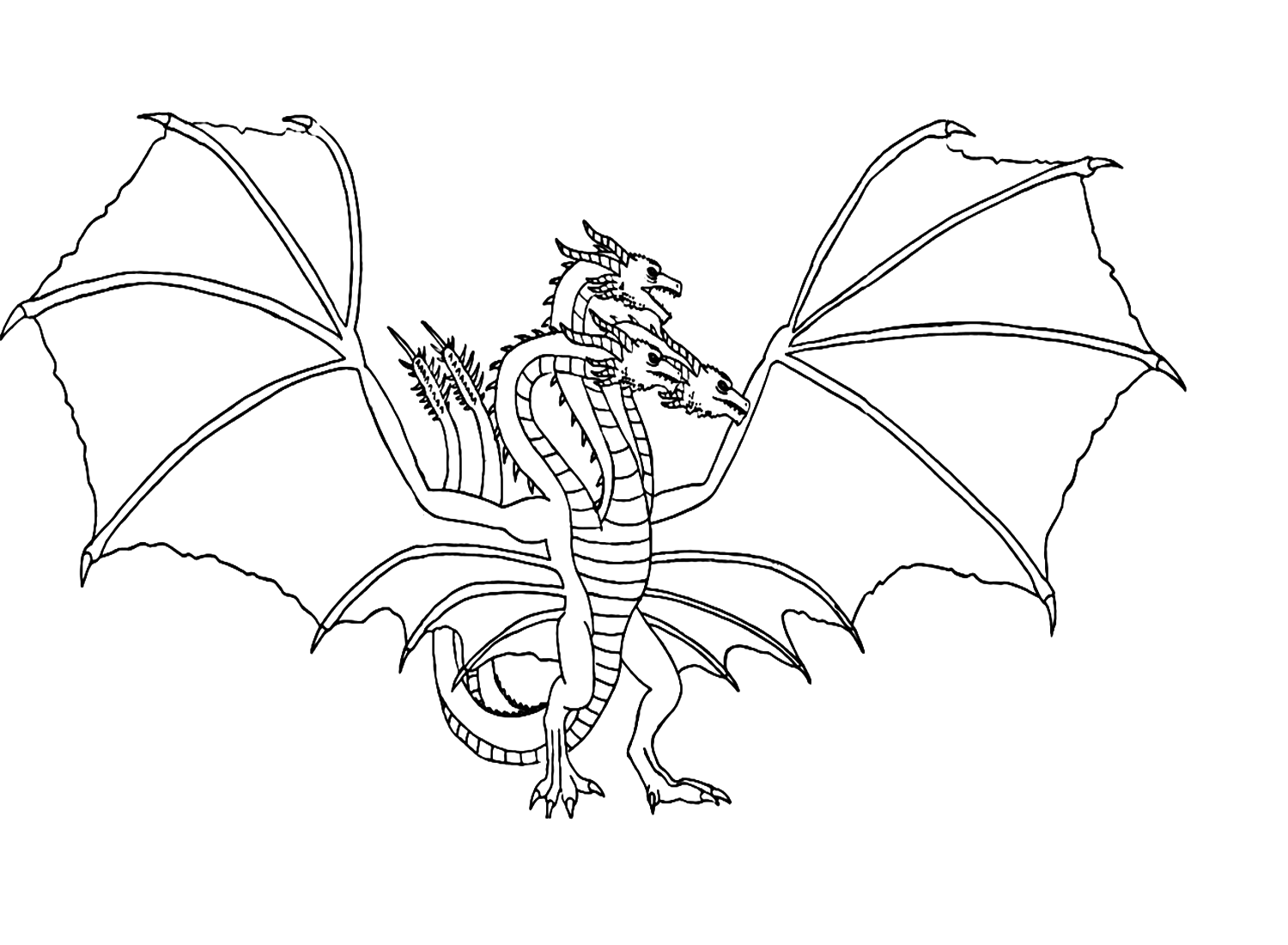 King Ghidorah Drawing Coloring Pages