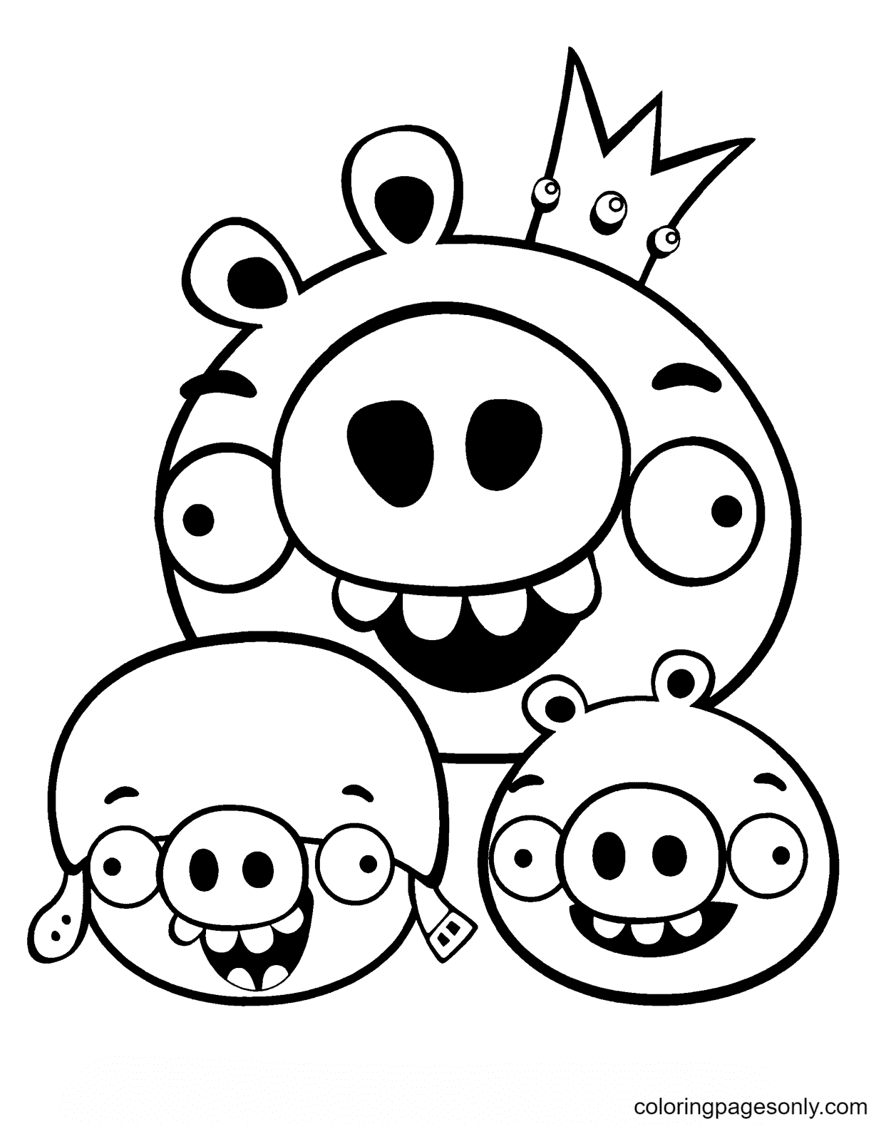 King Pig, Corporal and Minion Coloring Pages
