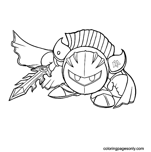Kirby Meta Knight Coloring Pages