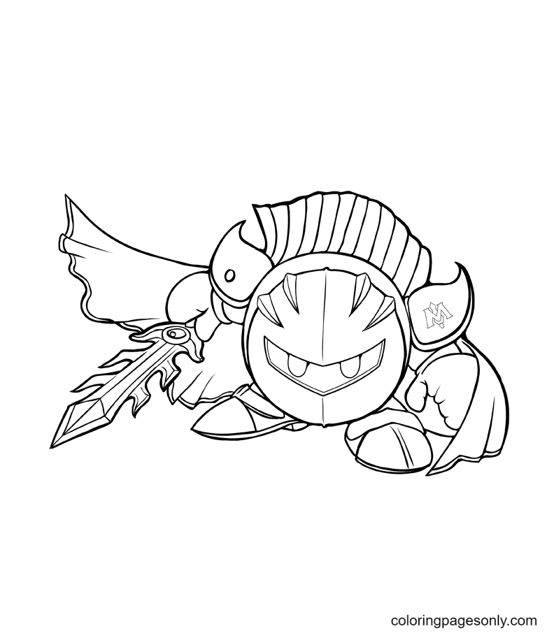Kirby Meta Knight Coloring Page