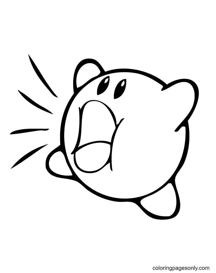 Kirby spuwde als een projectiel uit Kirby