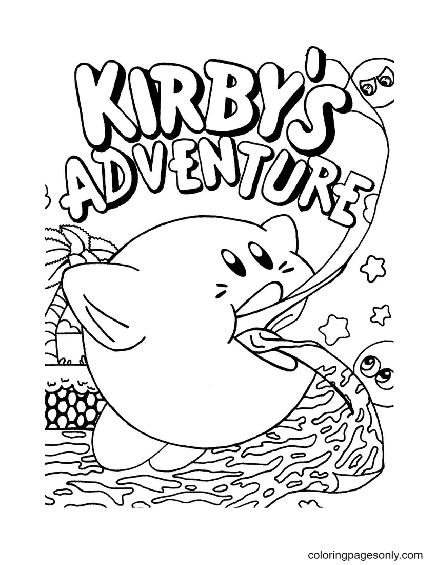 La aventura de Kirby Página para colorear