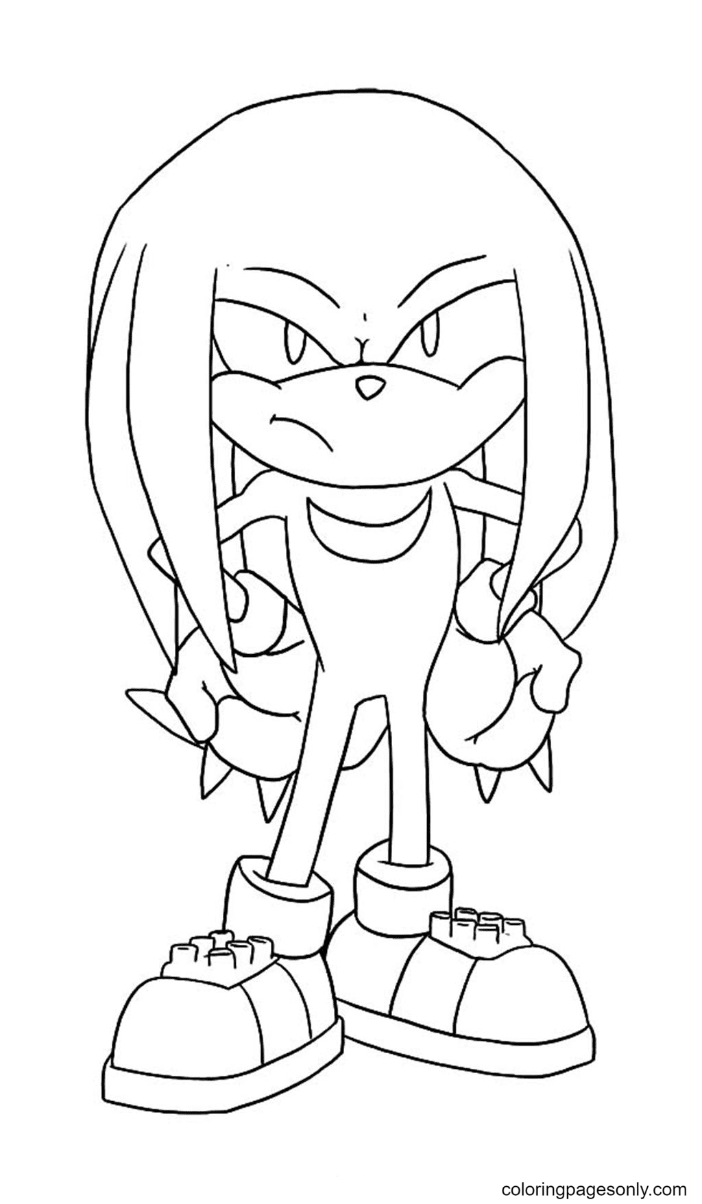 Knuckles Angry Coloring Page