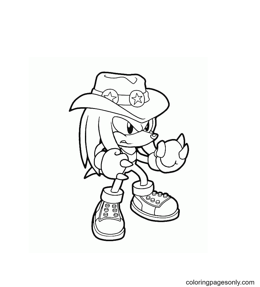 Knuckles Free Printable Coloring Page