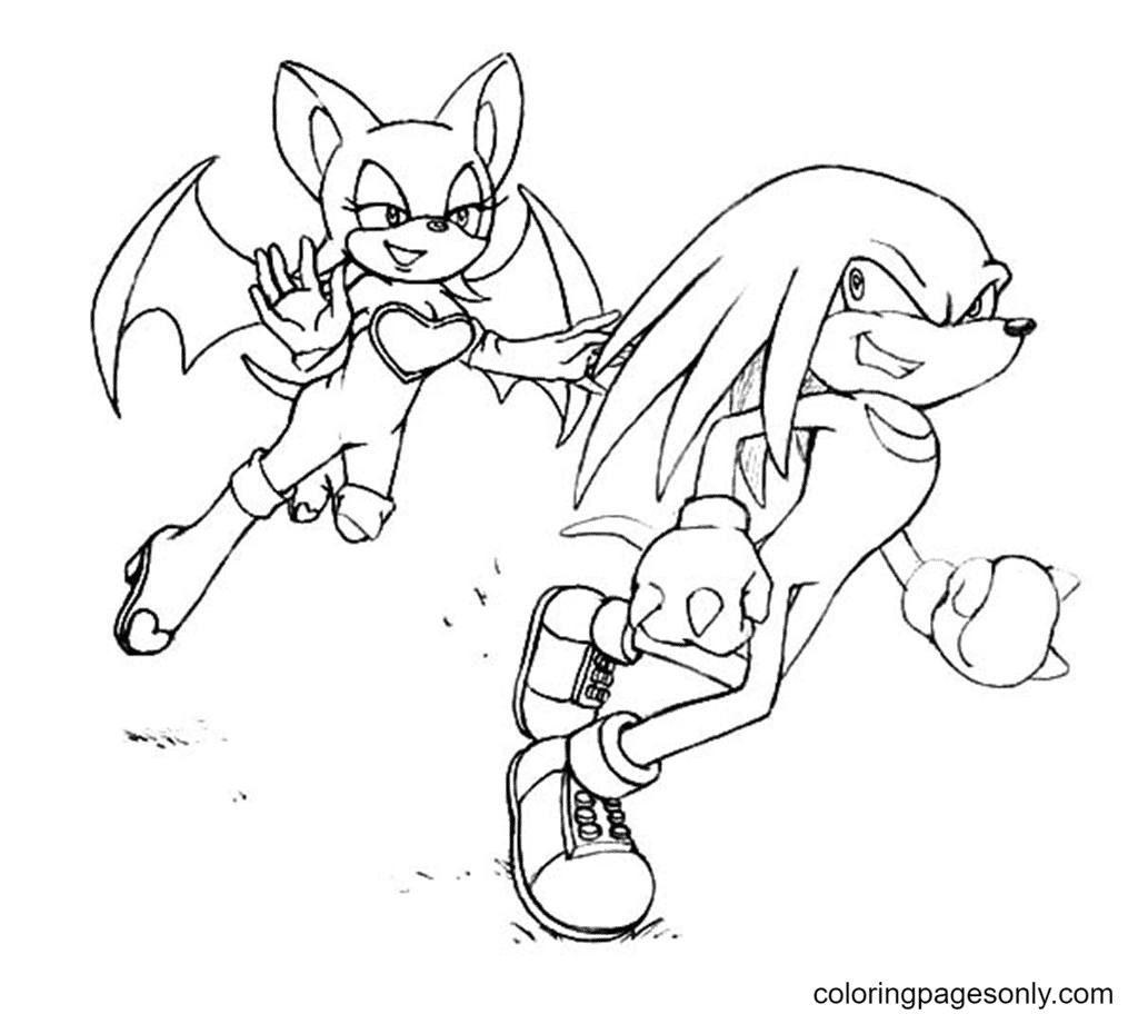 Knuckles and Friend Coloring Page