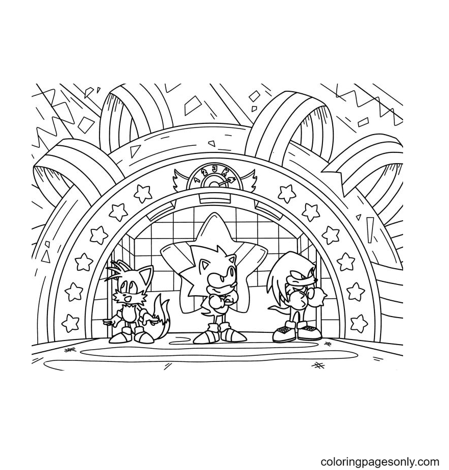Knuckles and Sonic Coloring Pages