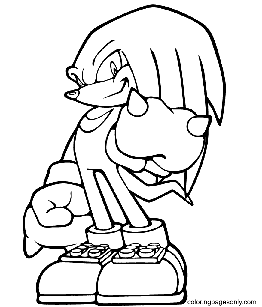 Knuckles from Sonic Coloring Page