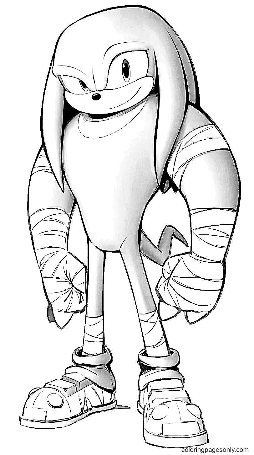 Knuckles Coloring Pages Printable