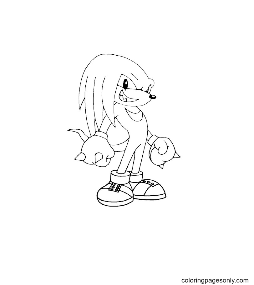 Knuckles standing still Coloring Page