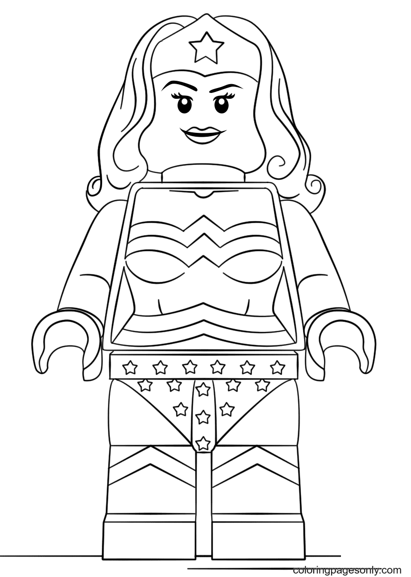 Раскраска Лего Чудо-Женщина