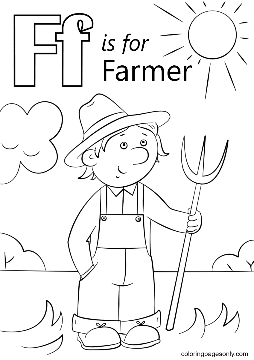 字母 F 是字母 F 中的农民