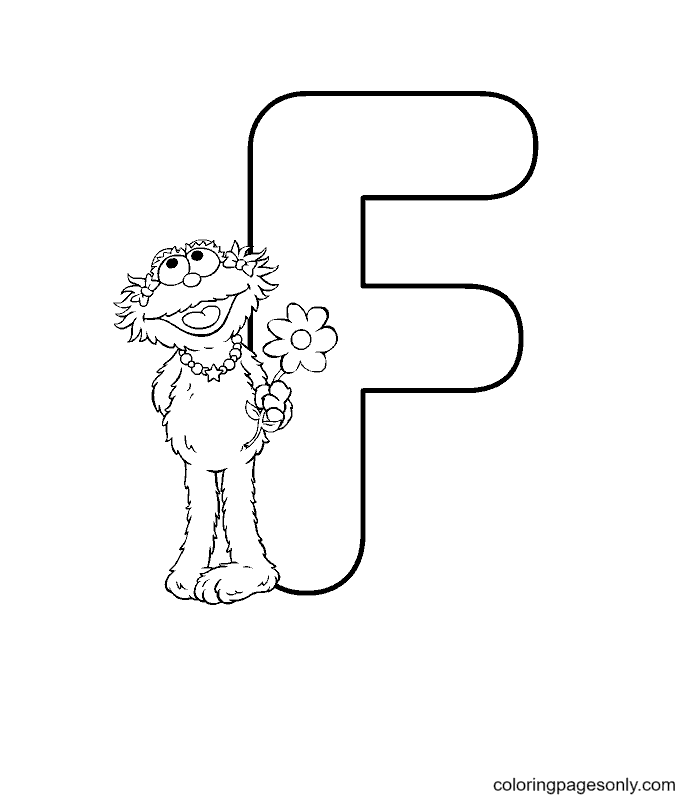 Letter F is for flower Coloring Pages