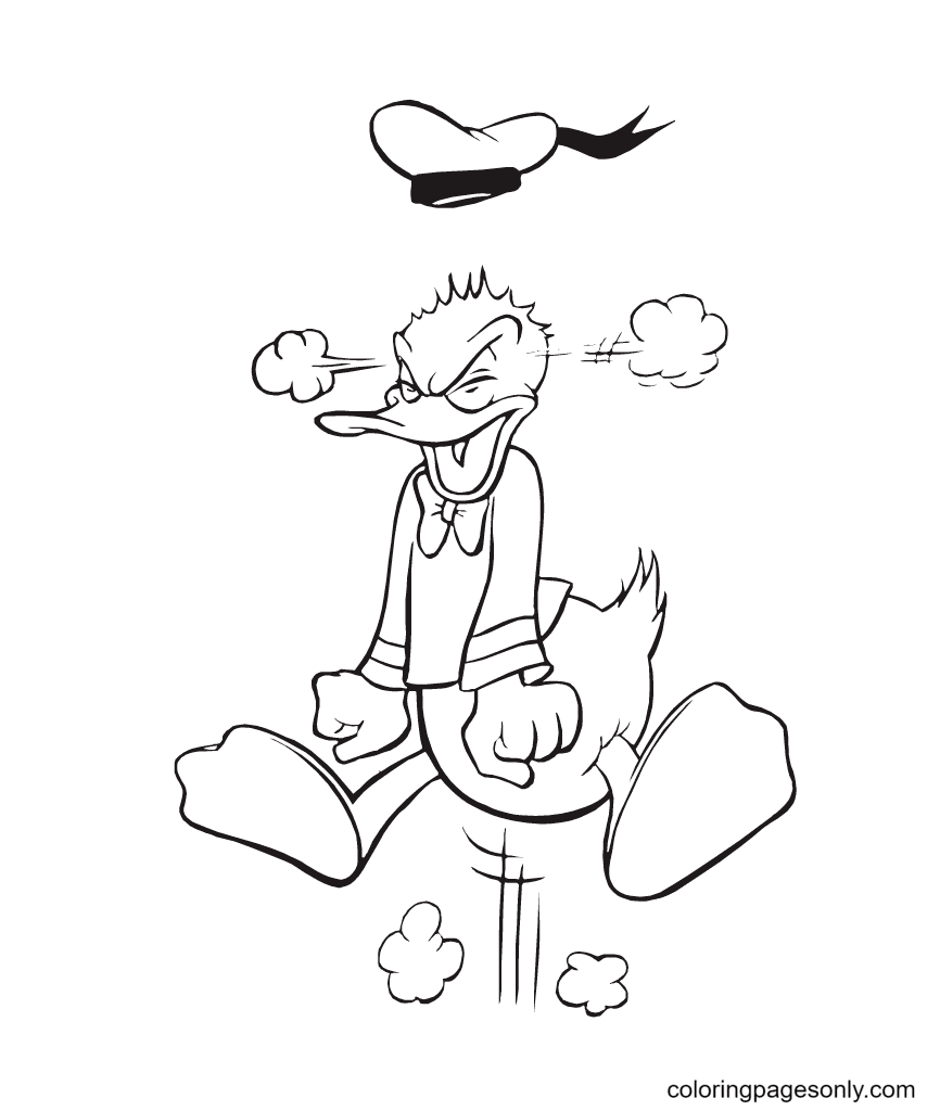 Mad Donald Duck Coloring Pages