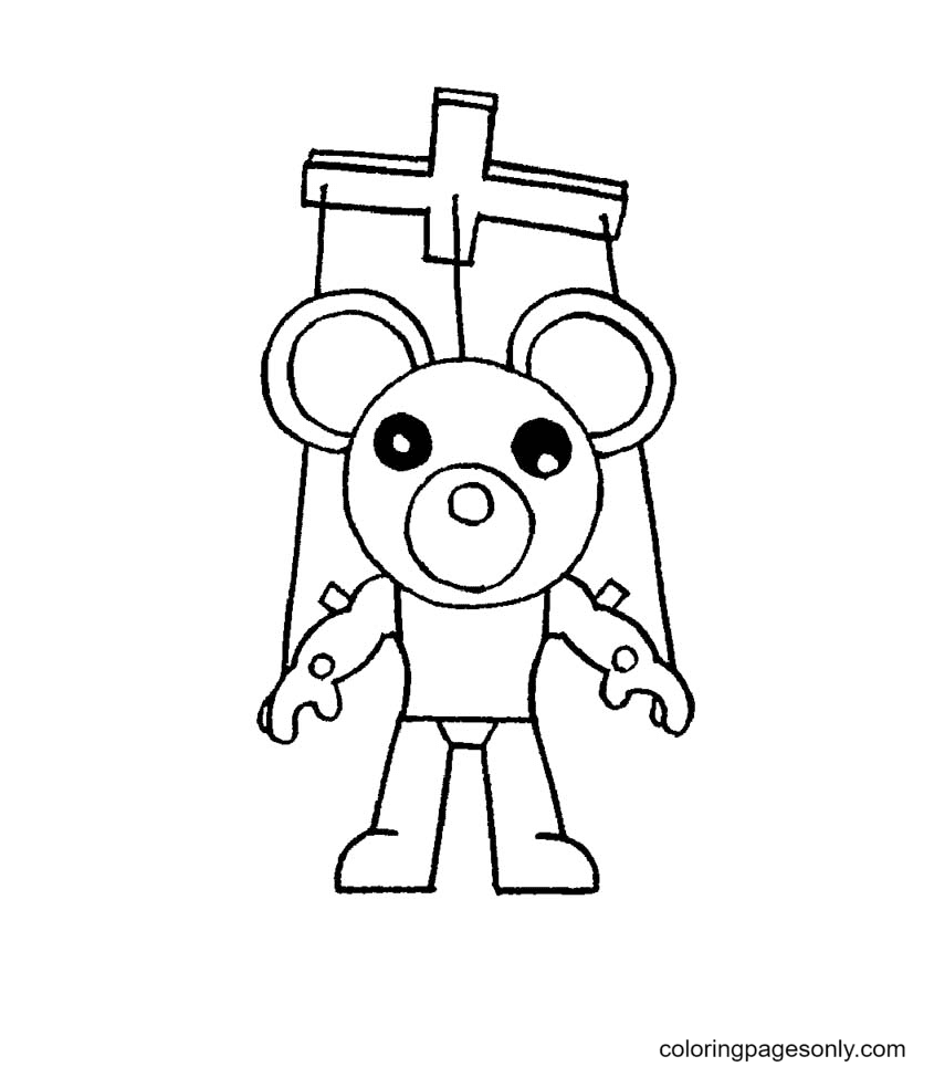 Roblox Officer Doggy Piggy Coloring Page