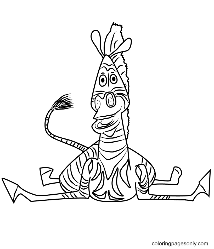 Marty Zebra from Madagascar Coloring Page