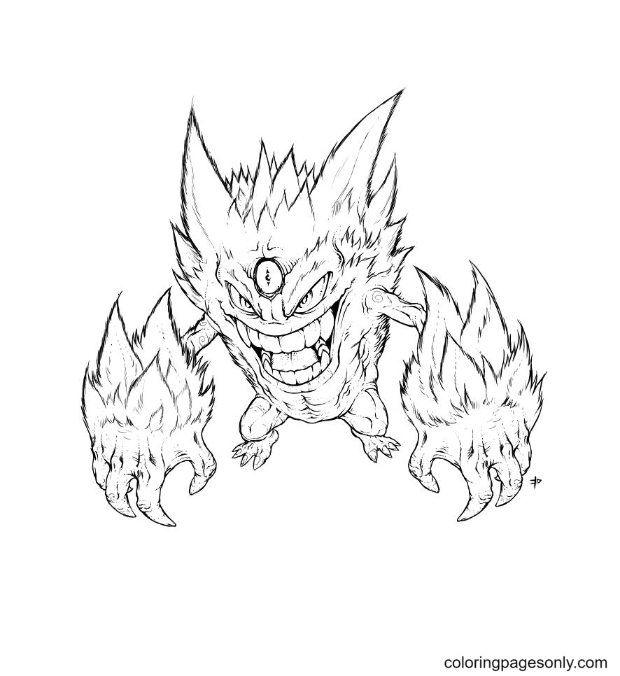 Desenho para colorir Pokémon Gengar : Shiny Mega Gengar 5