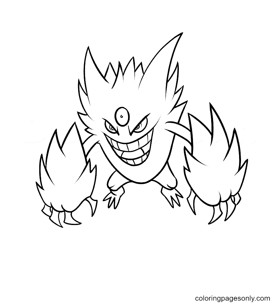 New Pokemon Coloring Pages Mega Gengar Flowchart Images And Photos Finder