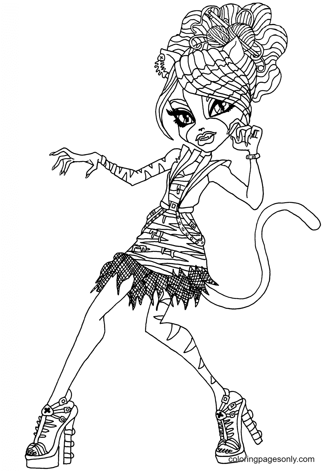 Meowlody Zombie Shake Coloring Page