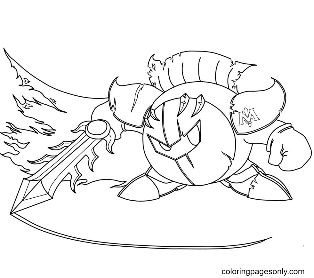 Meta Knight Kirby Coloring Page