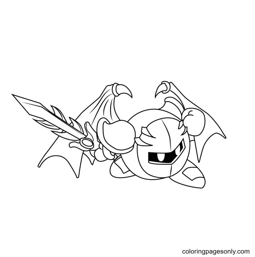 Meta Knight with Sword Coloring Page