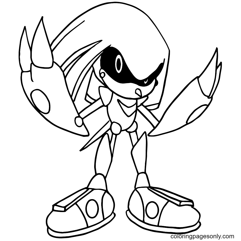 Metal Knuckles Sonic Coloring Page