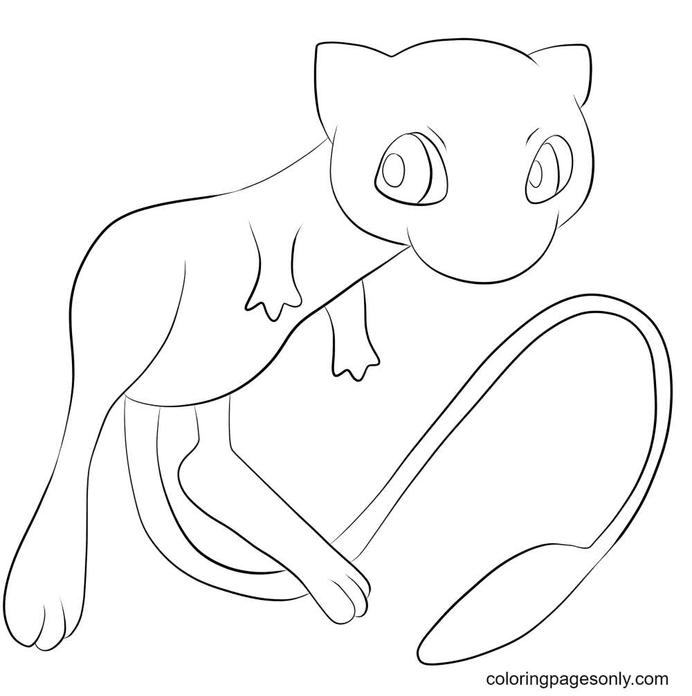 Mew and Mewtwo Pokemon Coloring Pages - Mew Coloring Pages - Coloring