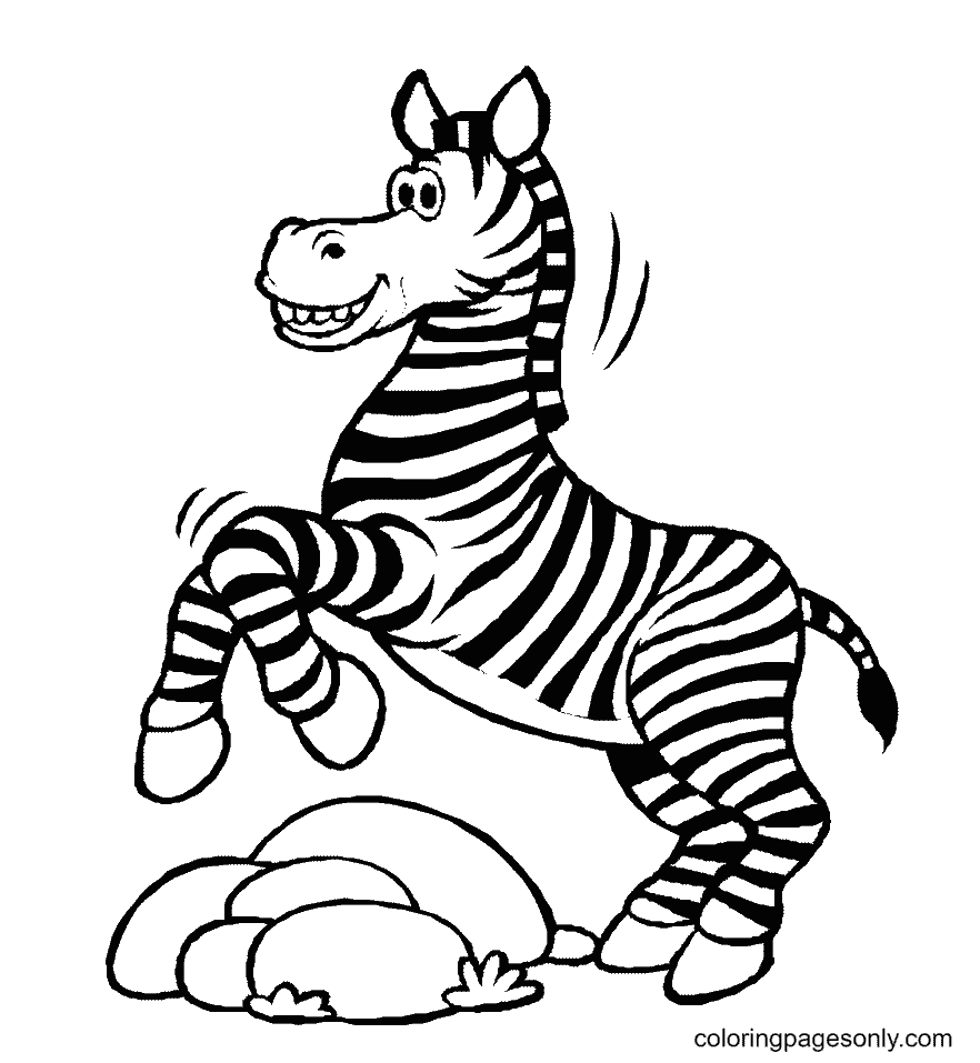 Mischievous Zebra Coloring Pages