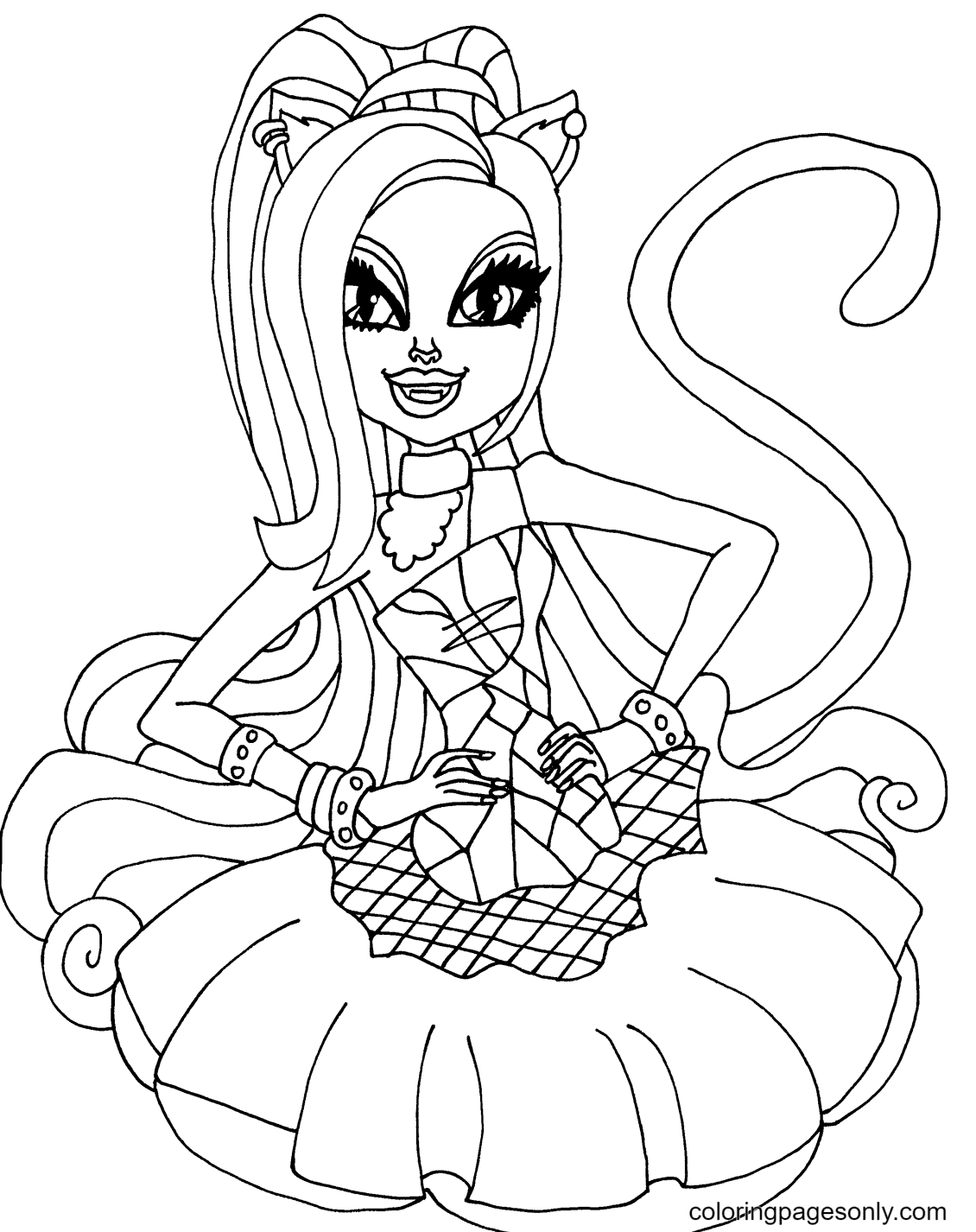 Monster High Catty Noir Coloring Page