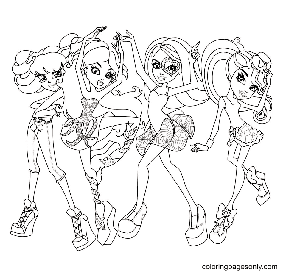 Monster High Class Dance Coloring Pages