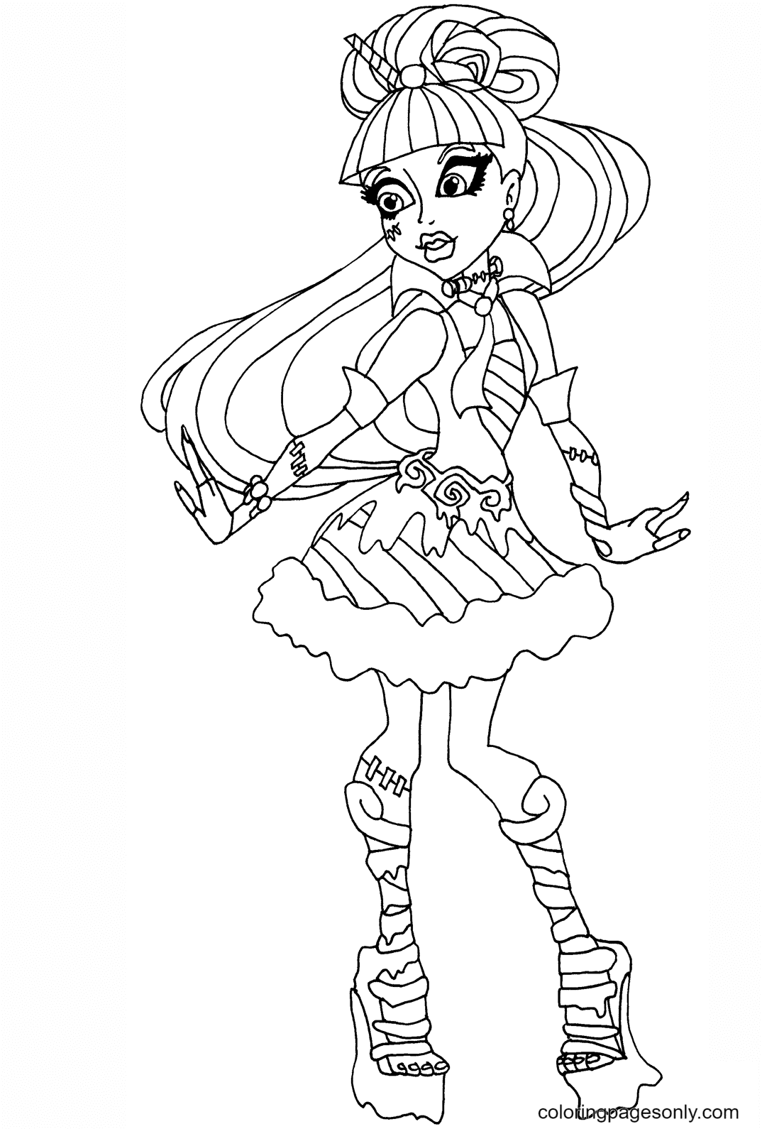 monster high frankie coloring pages
