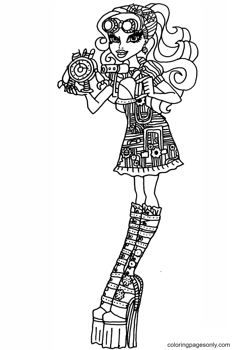 Monster High Robecca Steam Coloring Page