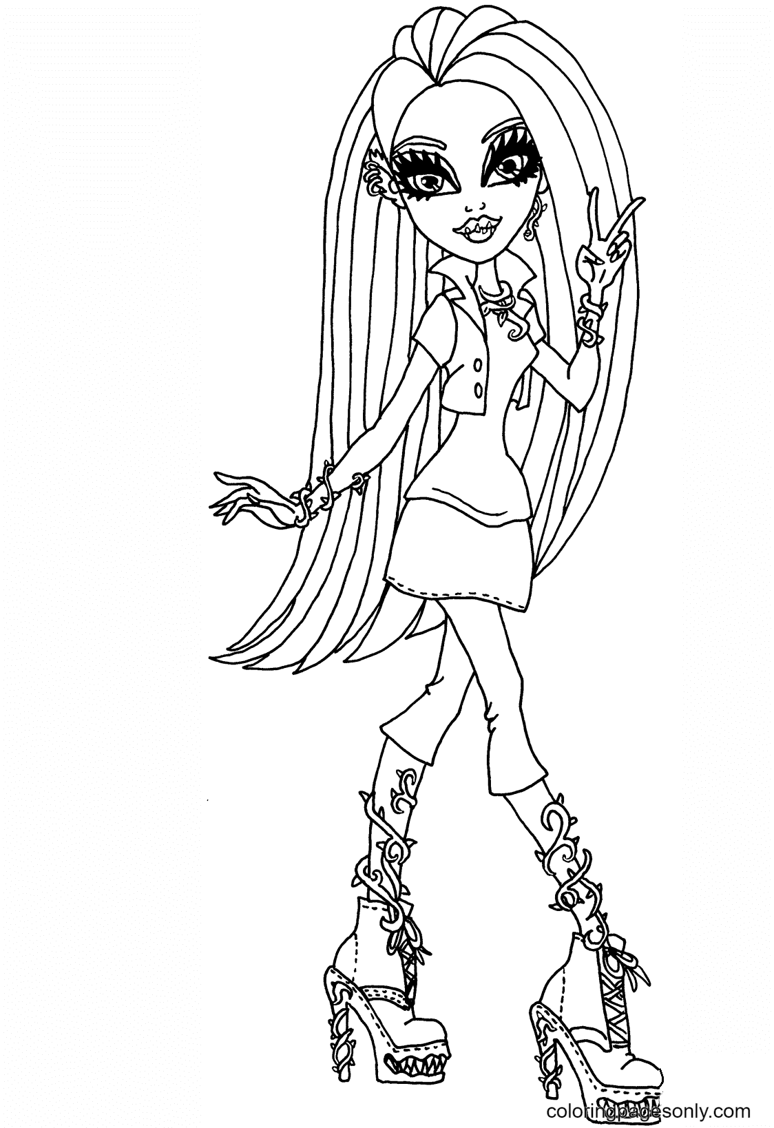 Раскраска Monster High Венера