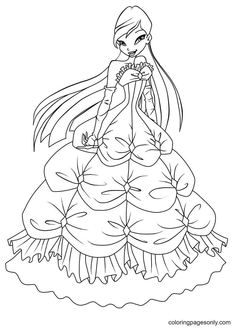 Musa in Dress Coloring Page